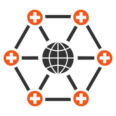 Genel tıp ağ düz simgesi