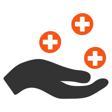 El teklif tıp düz simgesi