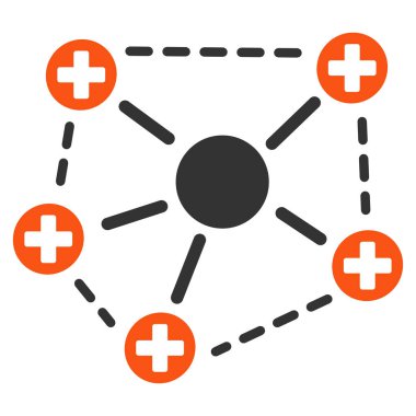 Tıbbi ağ yapısı düz simgesi