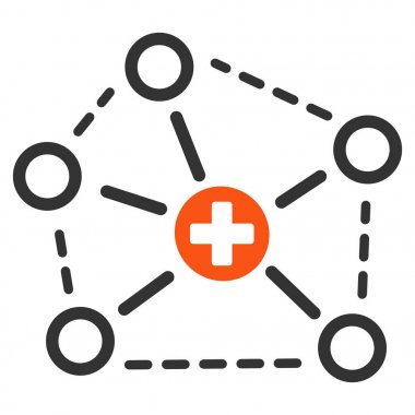 Tıbbi ağ yapısı düz simgesi