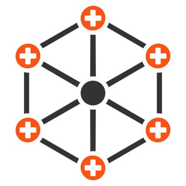 Tıbbi ağ düz simgesi