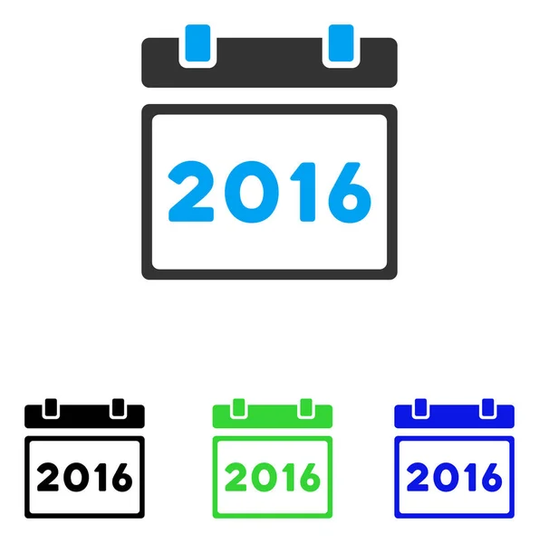 2016 Calendario Icona vettoriale piatta — Vettoriale Stock