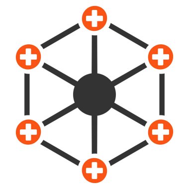 Tıbbi ağ düz simgesi