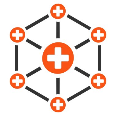 Tıbbi ağ düz simgesi