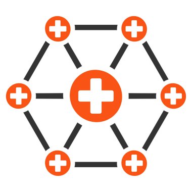 Tıbbi ağ düz simgesi