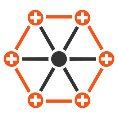 Tıbbi ağ düz simgesi