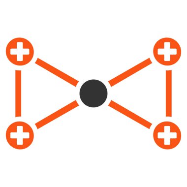 Tıbbi düğümleri düz simgesi