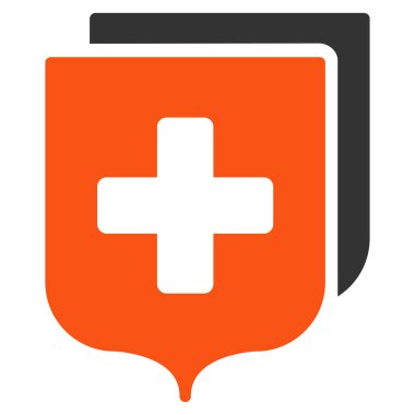 Tıbbi kalkanlar düz simgesi