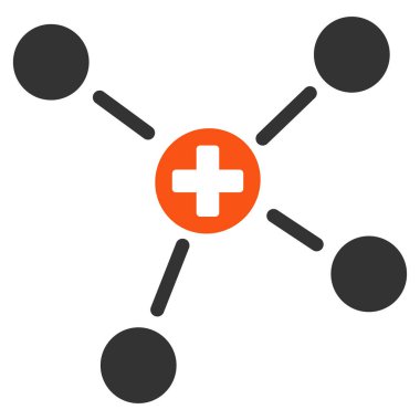 Tıp bağlantılar düz simgesi