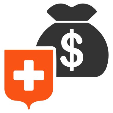 Para çantası kalkan düz simgesi