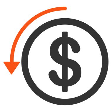 Geri ödeme düz simgesi