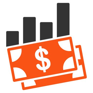 Satış çubuk grafiği düz simgesi