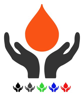 Kan bağışı düz simgesi