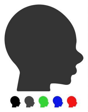 Çocuk kafa düz simgesi