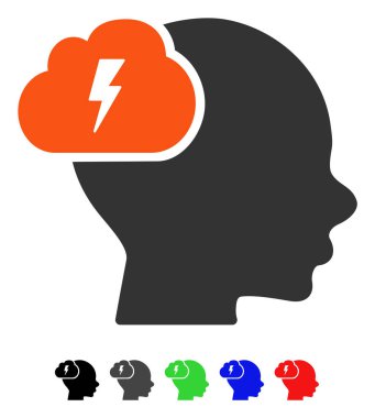 Beyin fırtınası düz simgesi