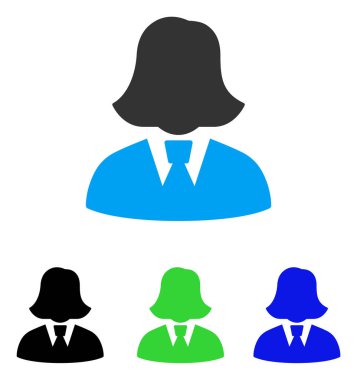 İş kadını düz simgesi