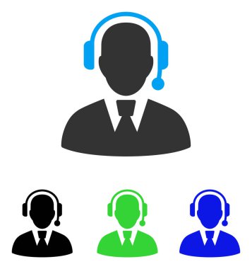 Çağrı merkezi Yöneticisi düz simgesi