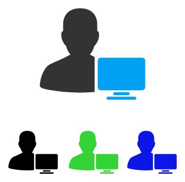 Bilgisayar yöneticisi düz simgesi