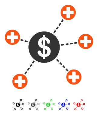 Mali tıbbi Linkler düz simgesi