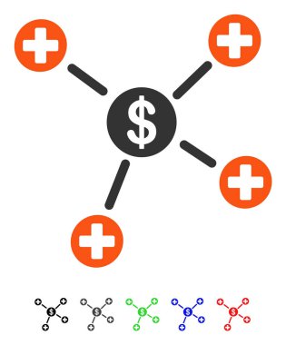 Mali tıbbi Linkler düz simgesi