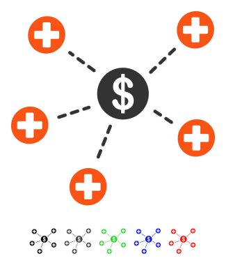 Mali tıbbi Linkler düz simgesi