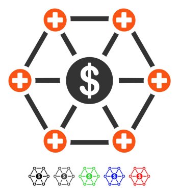 Mali tıp ağ düz simgesi
