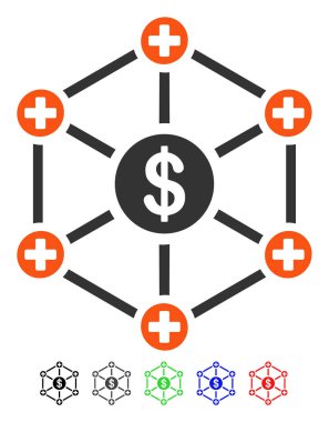 Mali tıp ağ düz simgesi