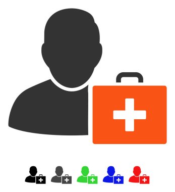 İlk yardım adam düz simgesi