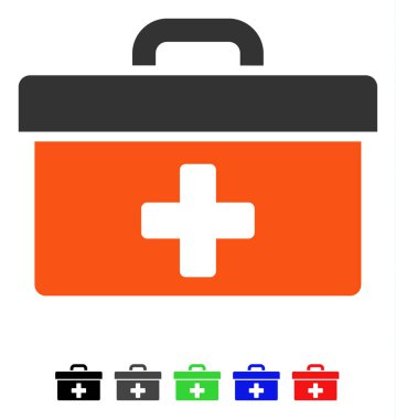 İlkyardım araç kutusu düz simgesi