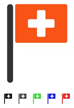 Hastane bayrak düz simgesi