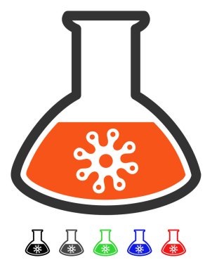 Enfeksiyon kapsayıcı düz simgesi