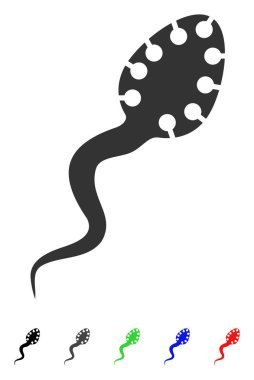 Bulaşıcı mikrop düz simgesi