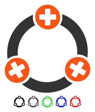 Tıbbi işbirliği düz simgesi