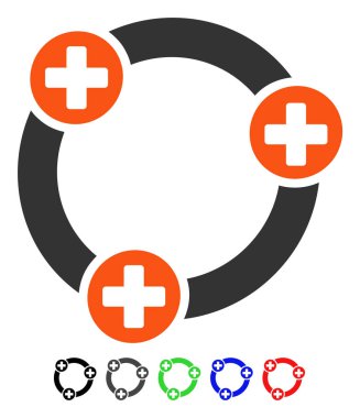 Tıbbi işbirliği düz simgesi