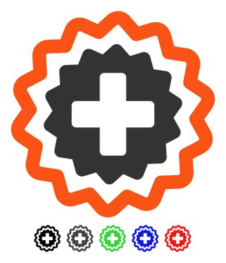 Tıbbi çapraz damga düz simgesi