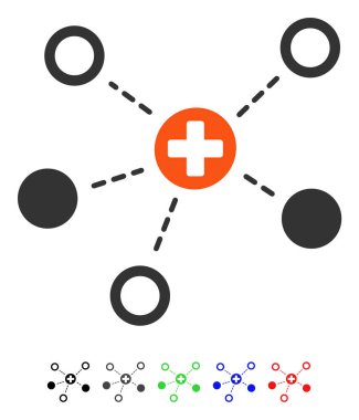 Tıbbi Linkler düz simgesi