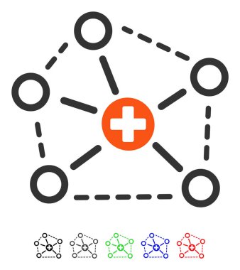 Tıbbi ağ yapısı düz simgesi