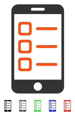 Mobil listesi düz simgesi