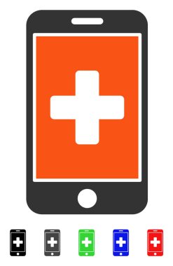 Mobil tıp düz simgesi