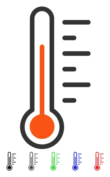 Nível de temperatura ícone plano —  Vetores de Stock
