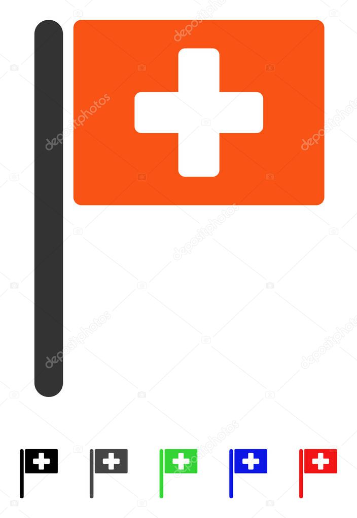 Hospital Flag Flat Icon