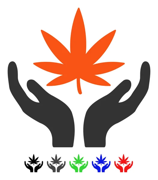 Cannabis vård Flat ikonen — Stock vektor