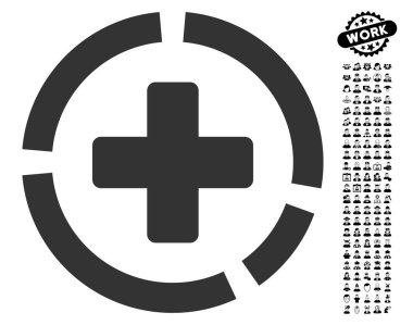 İş Bonus ile sağlık diyagram simgesi