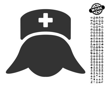 İş Bonus ile hastane hemşire kafa simgesi