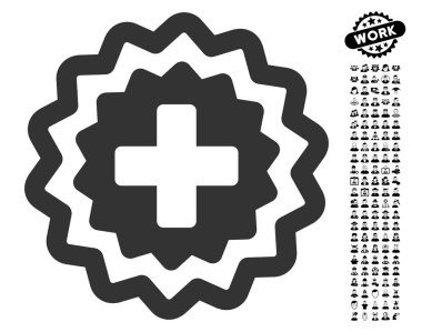 Tıbbi profesyonel Bonus simgesiyle damgası çapraz