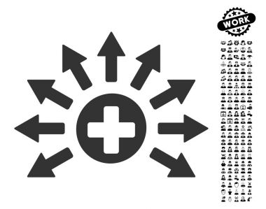 İş Bonus ile tıbbi dağıtım simgesi