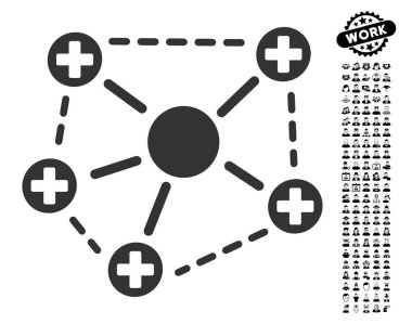 İnsanlar Bonus ile tıbbi ağ yapısı simgesi