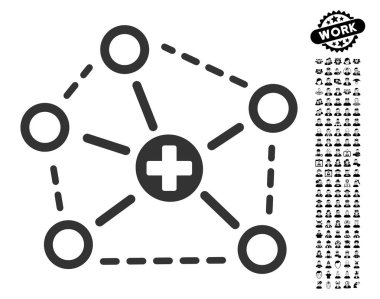 İş Bonus ile tıbbi ağ yapısı simgesi