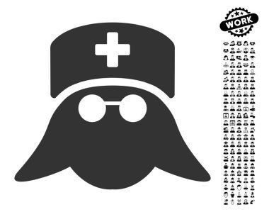İş Bonus ile tıp hemşire kafa simgesi