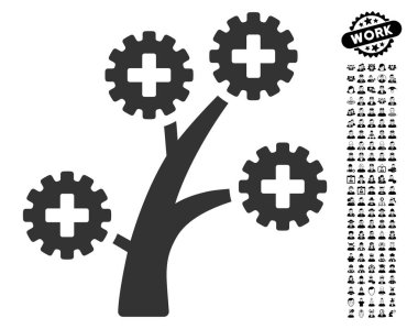 Tıbbi teknoloji ağaç simgesiyle iş Bonus ile